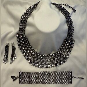 White House Black Market WHBM beaded crystal jewelry set